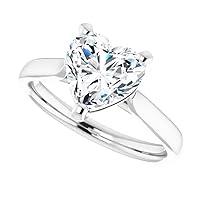 14k White Gold Heart-cut Accented Engagement Ring Moissanite (5 CT)