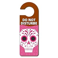 Pink Eyes Skull Mexico National Culture Illustration Warning Sign Hangtag Door Knob Room Hanger Placard