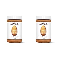 Justin's Classic Almond Butter, Only Two Ingredients, No Stir, Gluten-free, Non-GMO, Keto-friendly, Responsibly Sourced, 16 Ounce Jar, Pack of 2