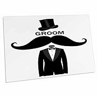 Groom with Top Hat, Mustache and Tuxedo - Desk Pad Place Mats (dpd-212966-1)