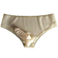 Unique Sexy Man Rubber Latex Shorts Briefs Underwear with Condom Egg Panties