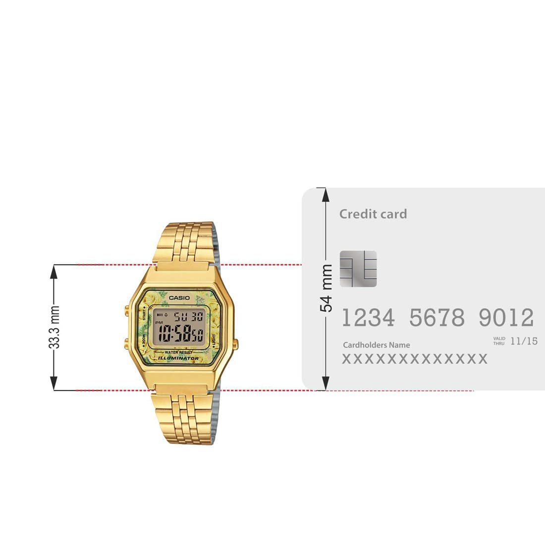 Casio #LA680WGA-9C Women's Vintage Floral Gold Tone Chronograph Alarm Digital Watch