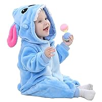 Unisex Baby Flannel Romper Animal Onesie Costume Hooded Cartoon Outfit Suit