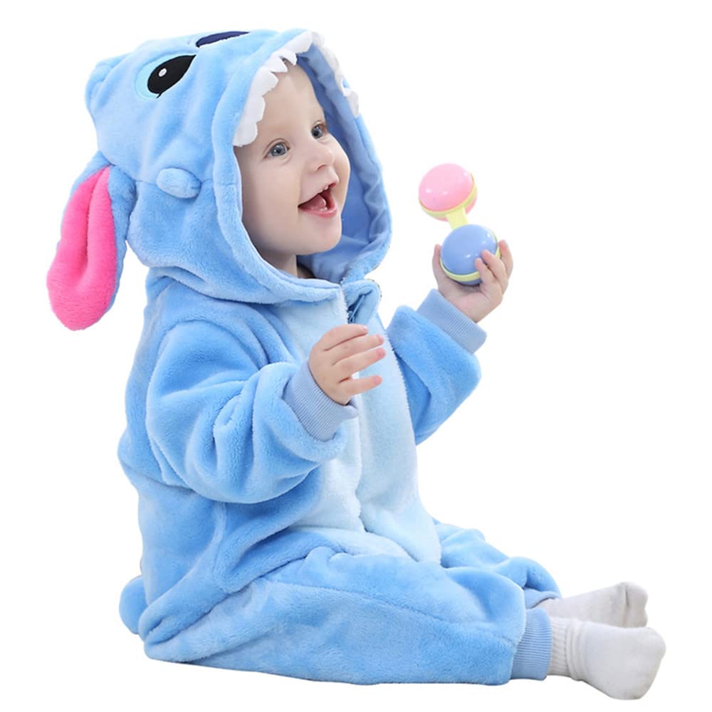 MUST ROSE SPORTS AND HOMEWEAR Unisex Baby Flannel Romper Animal Onesie Costume Hooded Cartoon Outfit Suit