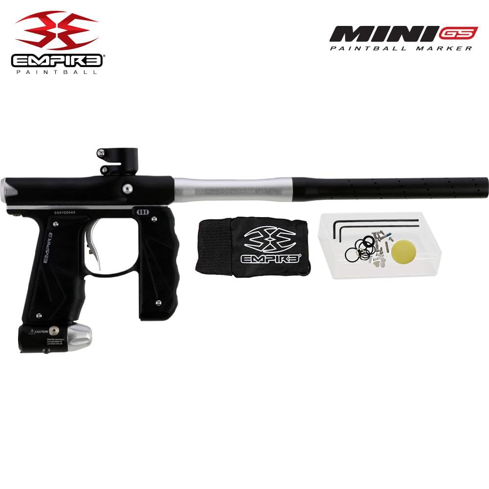 Maddog Empire Mini GS Electronic Full Auto Paintball Gun Marker w/ 48/3000 HPA Paintball Tank & Empire Halo Too Electronic Paintball Loader Starter Package