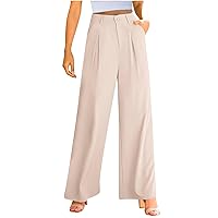 Palazzo Pants for Women Wide Leg Dress Pants Womans High Waisted Business Casual Office Work Pant Lounge Trousers