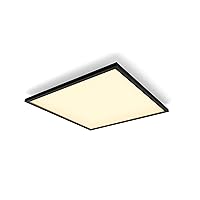 White Ambiance Aurelle Smart LED Panel Light Inc. Dimmer Switch [60x60cm - Black] for Indoor Home Smart Lighting, Wall, Ceiling, Bedroom, Livingroom