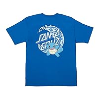 SANTA CRUZ x Pokémon Youth Midweight S/S T-Shirt Water Type 1 Skate Shirt, Royal, Size: Large
