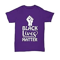 Black Lives Matter Outfit Women Men Graphic Classic Tops Tees Plus Size Graphic Novelty T-Shirt Purple