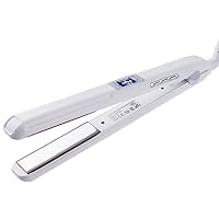 Professional Ultrasonic Infrared Hair Straightener Cold Flat Iron, Professionally Repair Damaged Hair and Restore Hair Shine, Not Heat Up with LCD Display, Dual Voltage, White