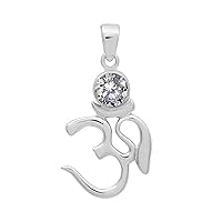 Multi Choice Round Shape Gemstone 925 Sterling Silver Om Design Yoga Pendant Jewelry