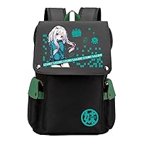 Eromanga Sensei Anime Cosplay Backpack 15.6 Inch Laptop Rucksack Daily Carry On Travel Bag Unisex Green / 1