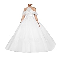 Women's Off The Shoulder Quinceanera Dresses Lace Appliques Prom Pageant Ball Gown for Sweet 16