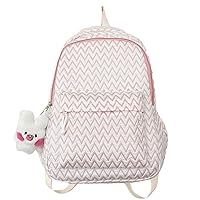 Cute Backpack for Women Men, Kawaii Y2K Grunge Plaid Harajuku Hiking Travel Aesthetic Rusksack Bag (pink)