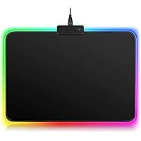 LED Gaming Mouse Pad | 16 Million RGB Color Set | 7 LED Color | 14 Lighting Mode | 2 Brightness Mode | Rainbow Effects | Smooth Surface Non-Slip & Water-Resistance Computer Mouse Pad Mat
