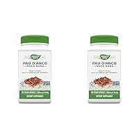 Nature's Way Premium Herbal PAU d'Arco Inner Bark, Traditional South American Ingredient, 1,090 mg per Serving, 180 Capsules (Pack of 2)