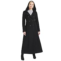 Women's Double Breasted Maxi Long Winter Wool Trench Coat Hooded Thick Warm Overcoats