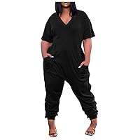Women's Pirate Costume Sleeve Zipper Overalls With Pockets Wide Long Jumpsuits (S-5Xl) Summer Outfits