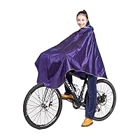 Mens Womens Cycling Bicycle Bike Raincoat Rain Cape Poncho Hooded Windproof Rain Coat Mobility Scooter Cover