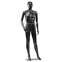 Adjustable Male Mannequin Full Body Body-73 Detachable Man Dress Form Whole Figure Poseable Life Size Dummy Torso-for Retail Clothing Shops-SLMAQMLBLK , Black