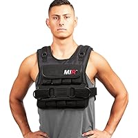 MiR Short Weighted Vest With Zipper Option 20lbs - 60lbs Solid Iron Weights. Workout Vest for Men and Women.