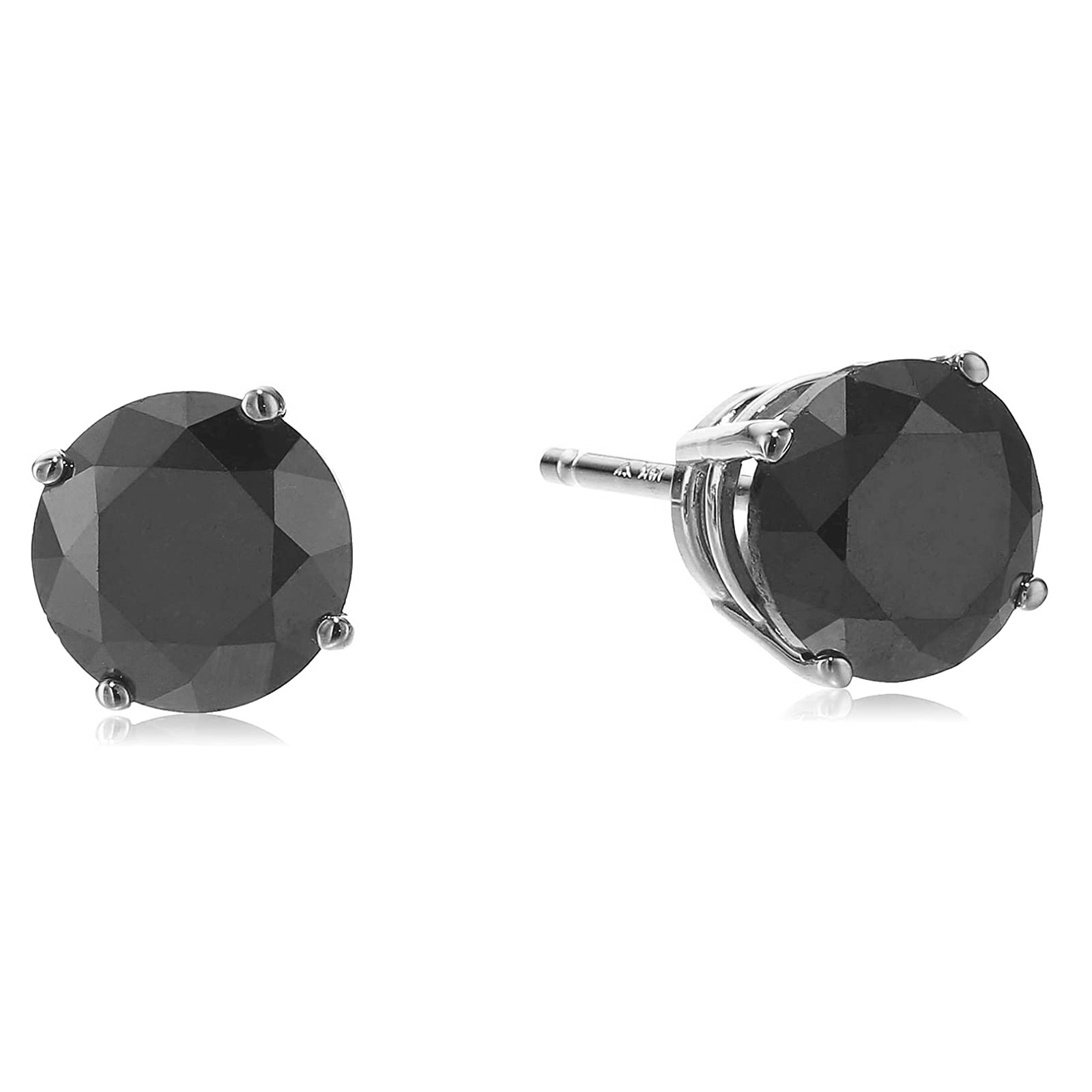 Vir Jewels 1/2 cttw Black Diamond Stud Earrings 14K White or Yellow Gold Round 4 Prong