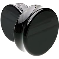 Pair Black Obsidian Stone Double Flared Plug Gauges 28,30,32,34 MM sizes Expander E614