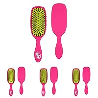 Wet Brush Shine Enhancer Hair Brush – Pink - Exclusive Ultra-soft IntelliFlex Bristles - Natural Boar Bristles Leave Hair Shiny And Smooth For All Hair Types - For Women, Men, Wet And Dry (Pack of 4)