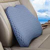 Memory Foam car Lumbar Support Pillow - Memory Foam Back Cushion - Used for car Seats, Office Chairs, recliners, Sofas, etc. (Gray)