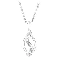 925 Sterling Silver .08 Dwt Diamond Necklace Jewelry for Women