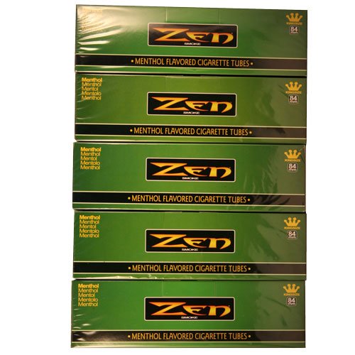Zen Menthol King Cigarette Tubes 200ct Carton 5 Pack
