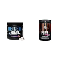 Animal Creatine Chews Tablets - Enhanced Creatine Monohydrate with AstraGin to Improve Absorption & Fury Pre Workout Powder Supplement for Energy and Focus 5g
