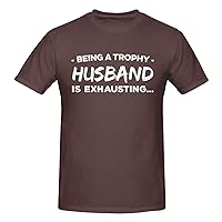 Being a Trophy Husband Men's Graphic Novelty T-Shirt for Men, Classic Tee Tops, Short Sleeve