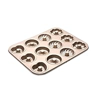Donut Pan 12 Cups 4 Style Shape Nonstick Madeleine Baking Mold Carbon Steel Tray Gold