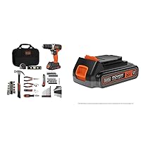 beyond by BLACK+DECKER Home Tool Kit with 20V MAX Drill/Driver, 83-Piece & Extra 2.0 Ah Lithium Ion Battery (BDPK70284C1AEV & LBXR2020APB)