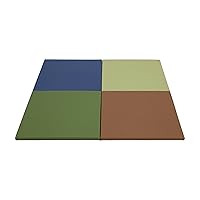 ECR4Kids SoftZone Play Patch Activity Mat Squares, Modular Playmat, Earthtone, 4-Pack