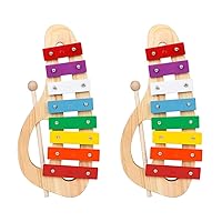 2 Sets Hand Percussion Musical Toys for Toddlers Educational Toys for Toddlers Kids Percussion Instruments Kids Educational Toys Funny Piano Metal Child Xylophone Wooden