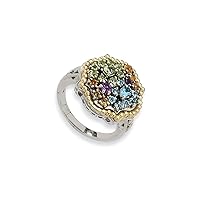 925 Sterling Silver With 14k 1.43tw Multi Gemstone Ring Measures 18.8mm Wide Jewelry Gifts for Women - Ring Size Options: 6 7 8