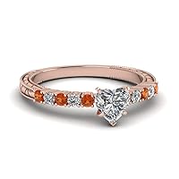 Choose Your Gemstone Petite Vintage Diamond CZ Ring rose gold plated Heart Shape Petite Engagement Rings Ornaments Surprise for Wife Symbol of Love Clarity Comfortable US Size 4 to 12