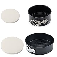 Tellshun 2 Pack Springform Pan 4, 7 Inch Mini Baking Mold Round Leakproof Nonstick Removable Bottom Bakeware for Mini Cake, Cheesecakes, Pizza, and Quiches