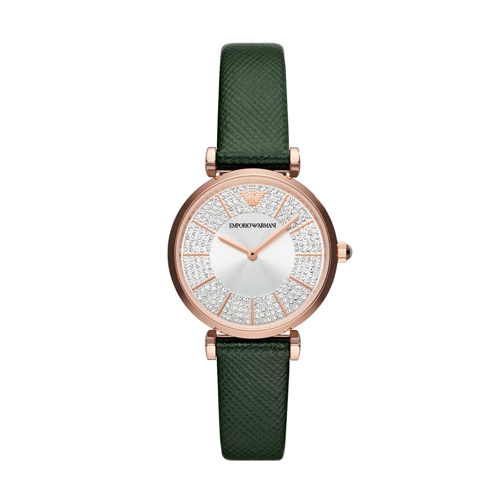 Emporio Armani Women's Dress Watch with Genuine Leather Band