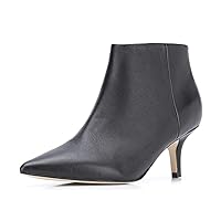 Womens Pointed Toe Low Kitten Heel Ankle Boots Modern Mid Calf Casual Classic Dress Booties with side Zippers