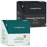 CYMBIOTIKA Liposomal Glutathione & Activated Charcoal Liquid Supplement Bundle for Energy, Gut Health, Immune Support, & Digestive Support for Adults, Natural Antioxidant for Men & Women
