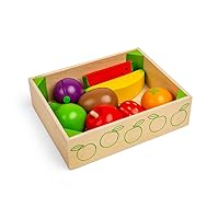 Bigjigs Toys Wooden Fruit Crate - Play Food and Role Play Toys