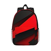 Red Black Print Backpack for Women Men Lightweight Laptop Bag Casual Daypack Laptop Backpacks 15 Inch