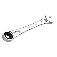 SK Hand Tool 80007 14 mm 6 Point X-Frame Metric Combination Ratcheting Wrench, Chrome, 1.7° Arc Swing, 216 Positions, Made in America