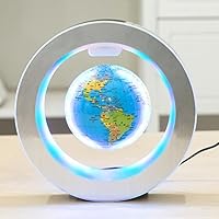 Levitation Floating Globe 4inch Rotating Magnetic Mysteriously Suspended In Air World Map Home Decoration Crafts Fashion Holiday Gifts (Blue)
