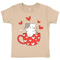Cute Cat Toddler T-Shirt - Love Kids' T-Shirt - Heart Tee Shirt for Toddler