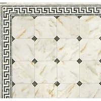 Spanish Tile Floor Black Cream Marble Gloss Card Flooring Sheet