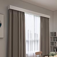 ZSHINE Four-in-One Curtain Pelmet with Double Rails Decorative Panel and Optional Smart Light Belts Ceiling Mounting Customize Length for Living Room Bedroom Kitchen Room